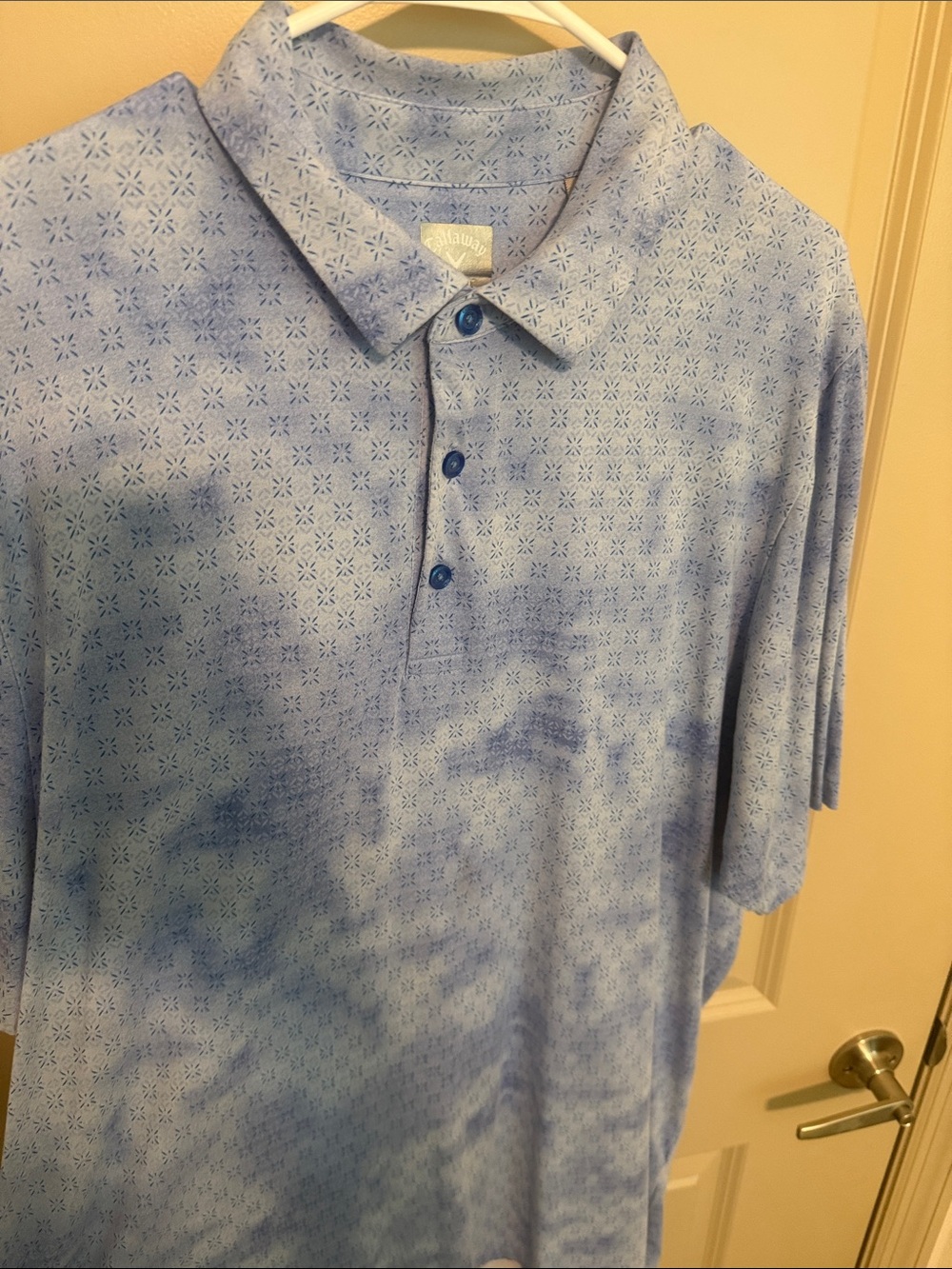 Callaway Light Blue Patterned Polo Shirt